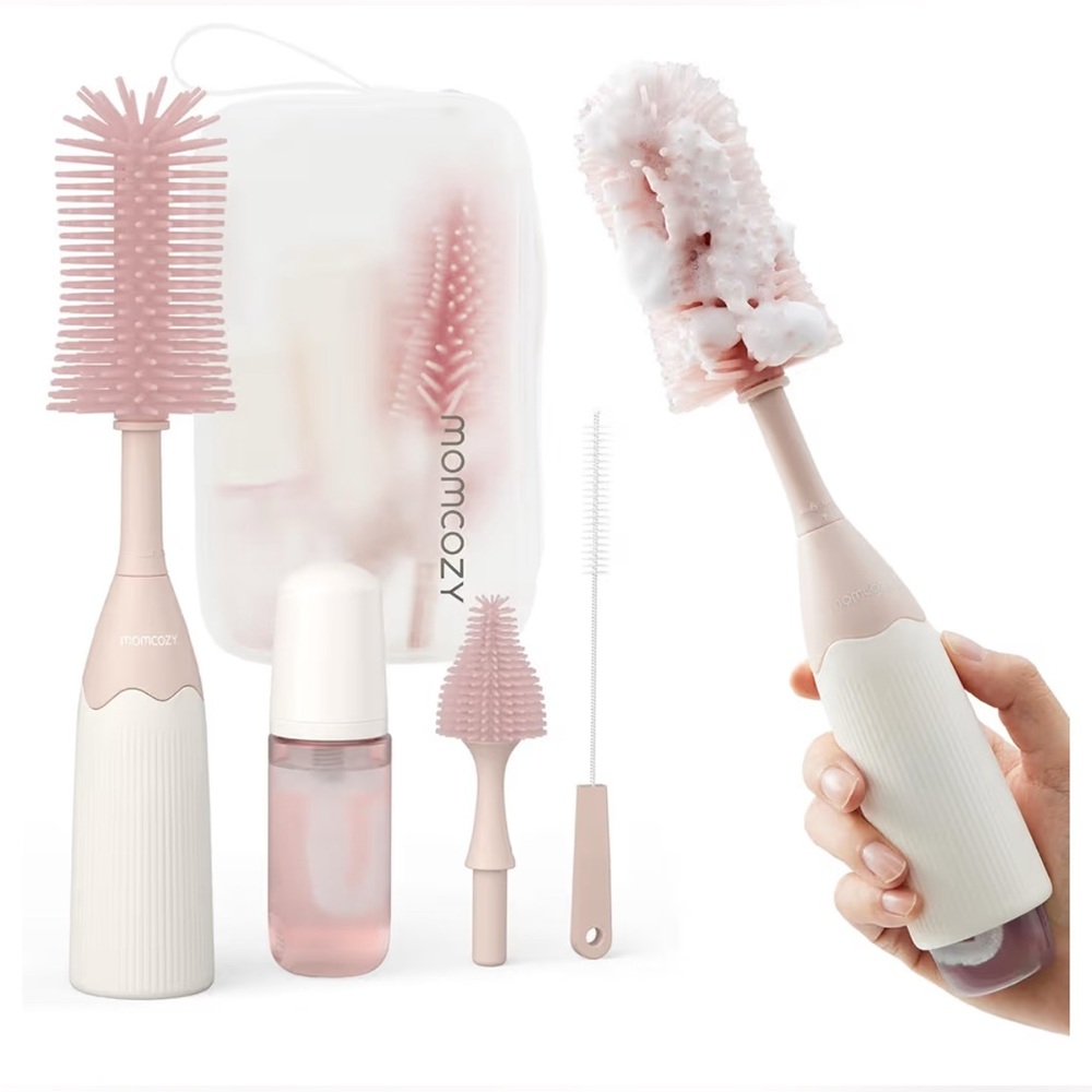 Momcozy Baby Bottle Brush Set - Blush Pink New the box Alittle Damagr